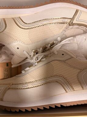 Michael Kors Byrdie Trainer Women’s Cream & Gold Athletic Sneakers